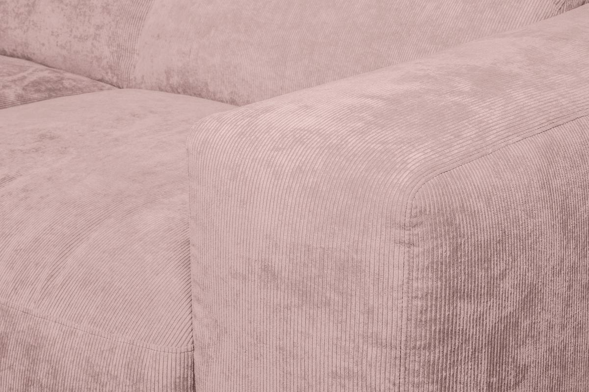 Ecksofa Hannah Rosa 170x343 cm - Schwarz/Rosa, Design, Textil (170/343cm) - MID.YOU