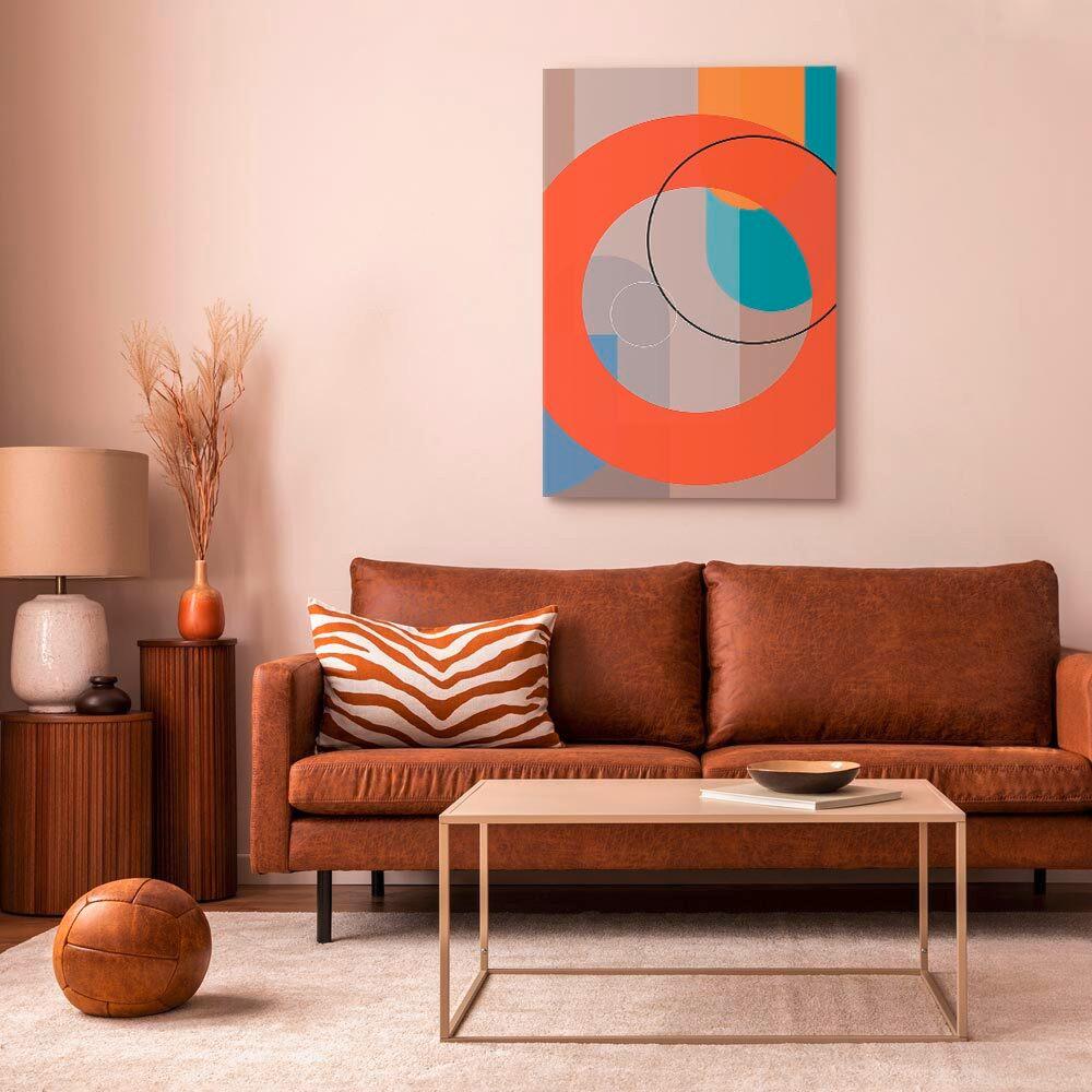 Leinwandbild Orange Orange Hellblau B: 40 cm - Orange/Hellblau, Basics, Holzwerkstoff/Textil (40/60/1.2cm) - artgeist