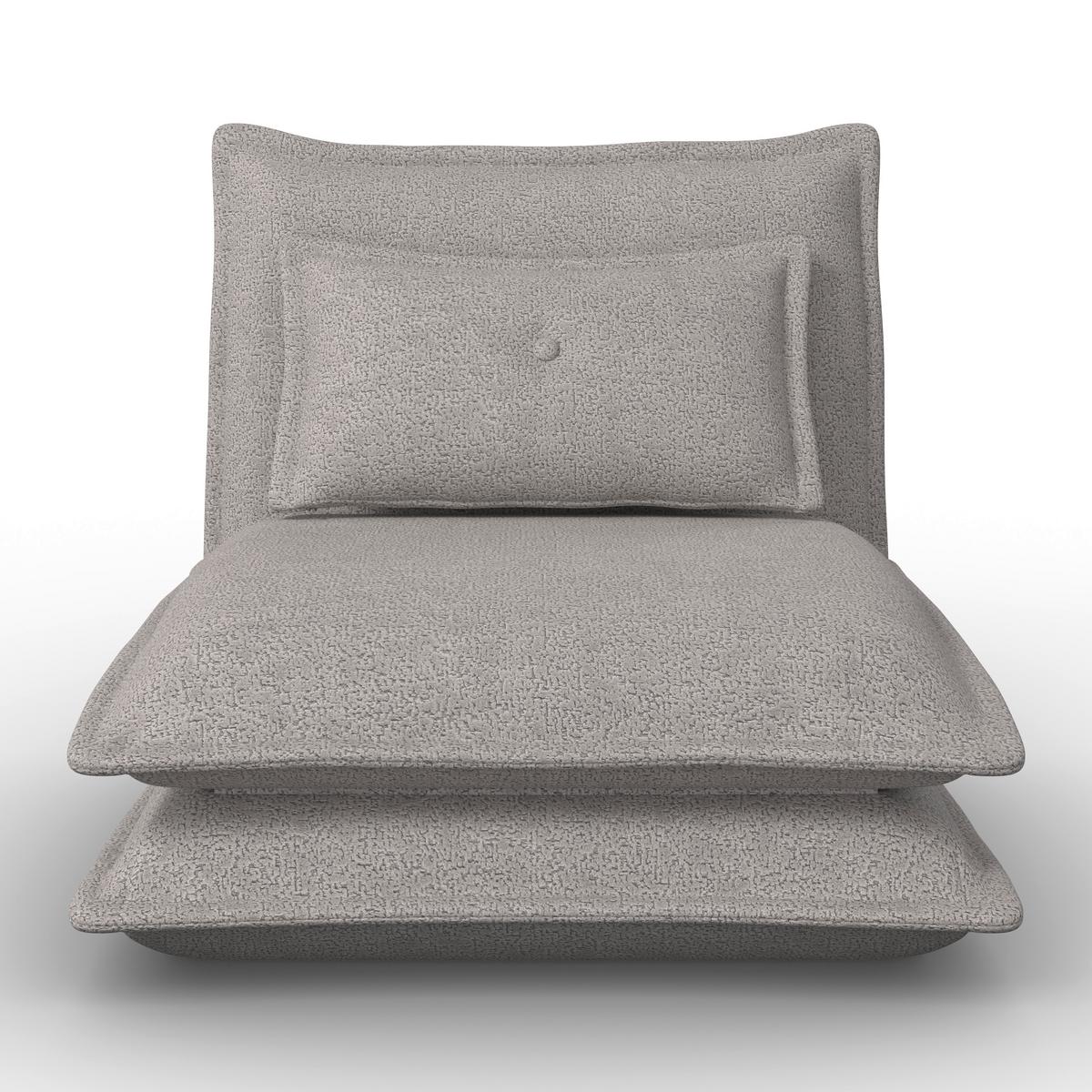 Rozkladacie kreslo TAMARA, svetlosivé buklé, max. 120 kg - svetlosivá, Modern, kov/textil (82/31/69cm) - Bessagi Home