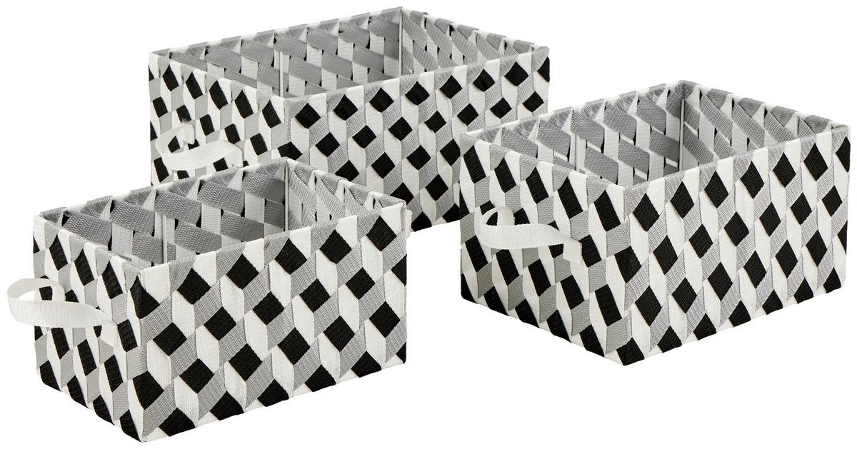 Korb Barbara - Schwarz/Weiß, Basics, Kunststoff/Metall (41/20/31cm) - Luca Bessoni