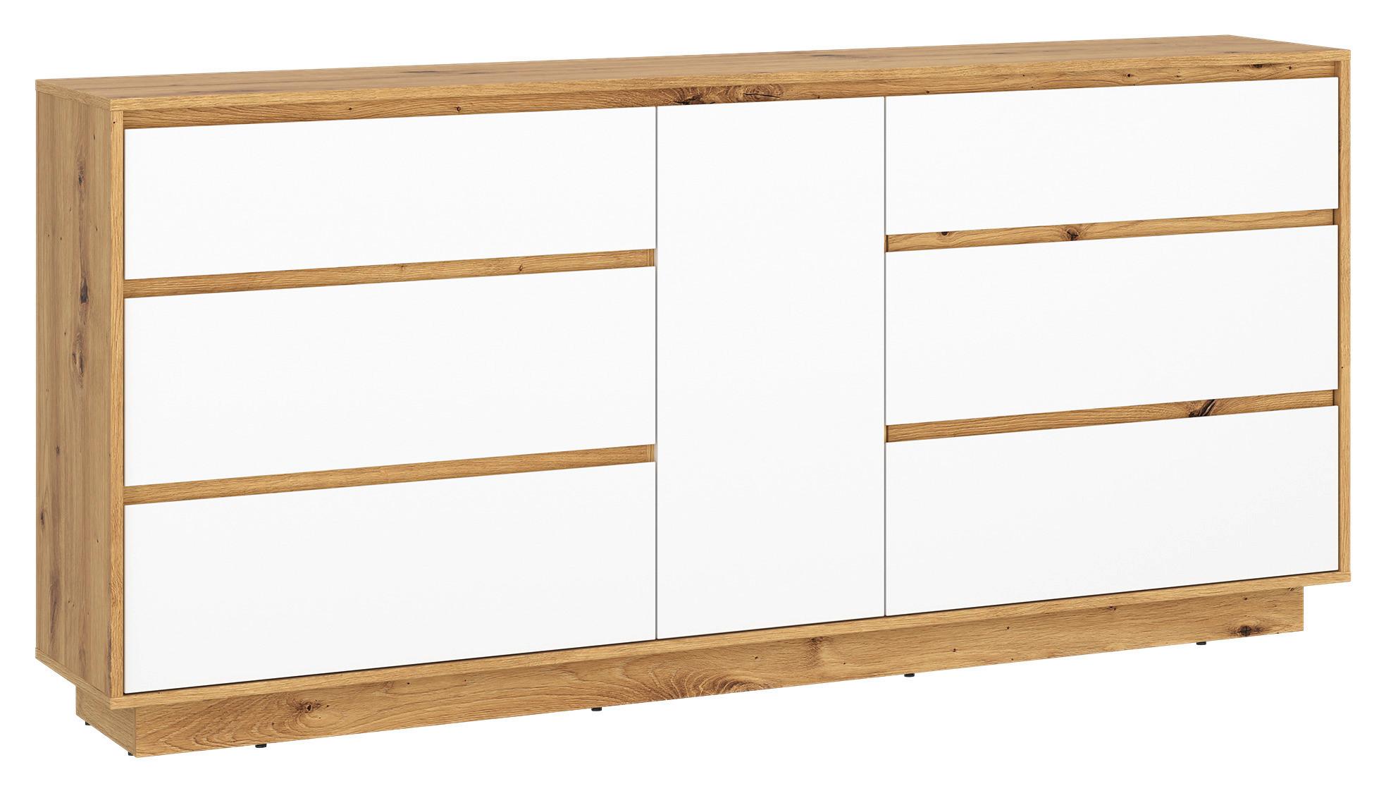 Sideboard Foggia - Schwarz/Weiß, Trend, Holzwerkstoff (188,4/89,5/40cm)