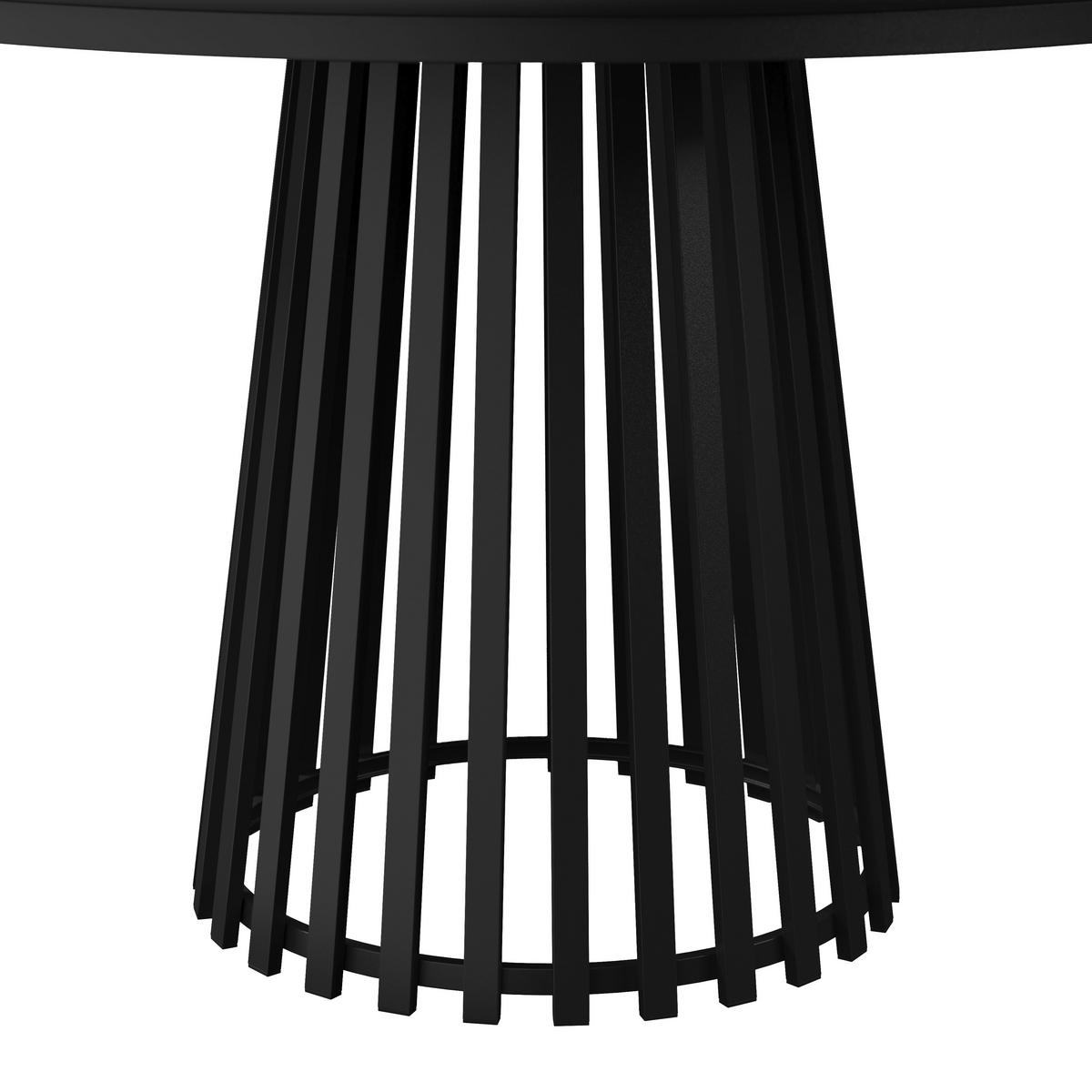 Jedálenský stôl Pela, P: 110 cm - čierna, Modern, kov/kompozitné drevo (110/110/75cm) - Bessagi Home