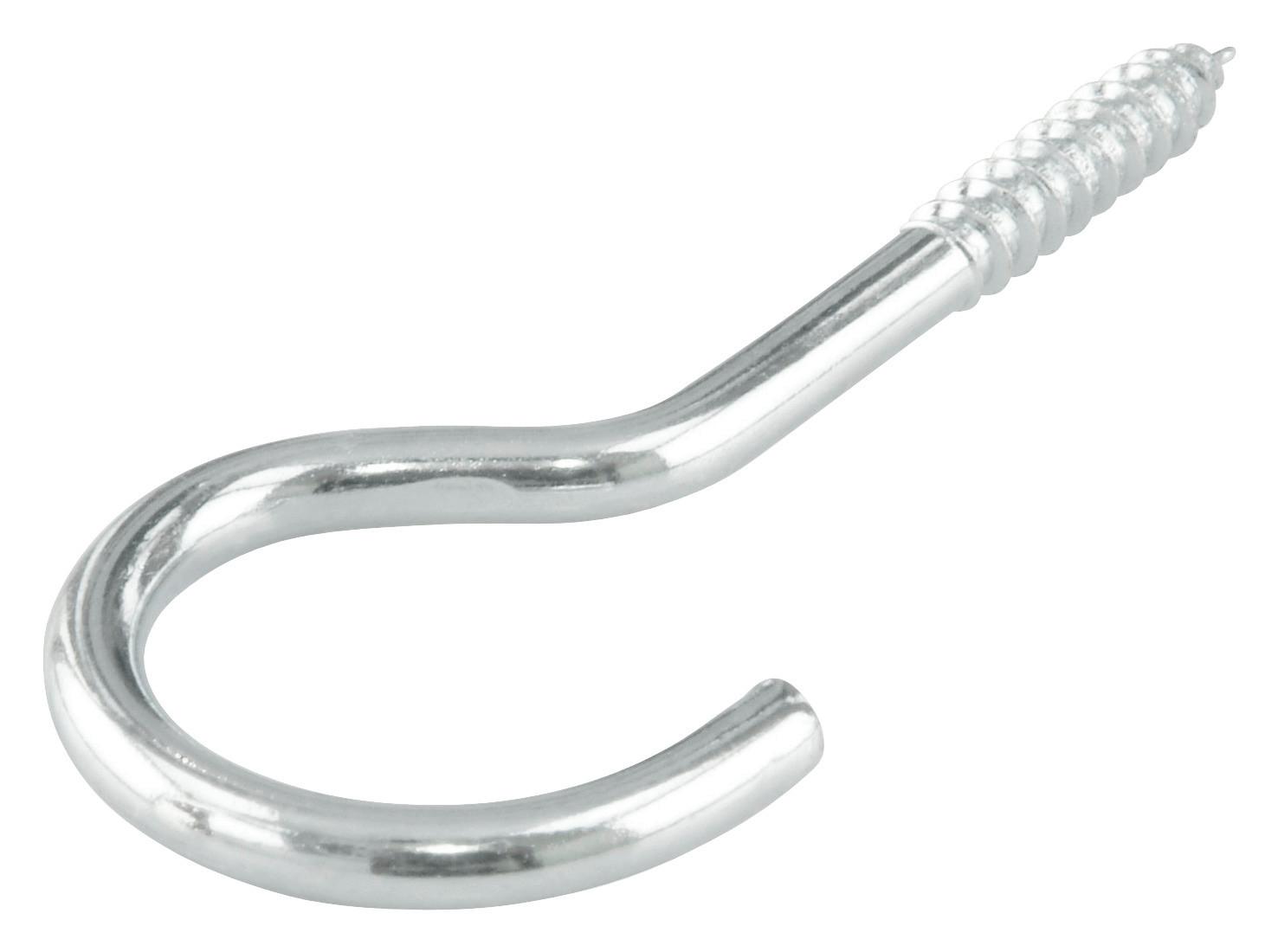 Schraubhaken Gebogen Stahl L: 6 cm 5 Stk. In Box - Silberfarben, Metall (6cm) - Suki