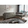 Ecksofa Mondo Schlammfarben S: 286x208 Cm - Chromfarben/Schlammfarben, Design, Leder/Textil (286/208cm) - Livetastic