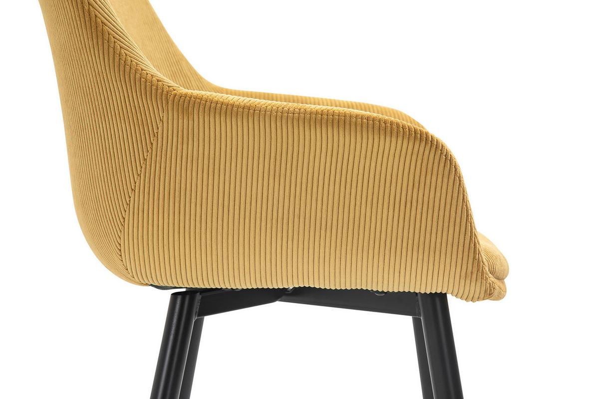 Armlehnstuhl-set Goldfarben B: 64 Cm - Goldfarben/Schwarz, MODERN, Textil/Metall (64/86/59cm) - Livetastic