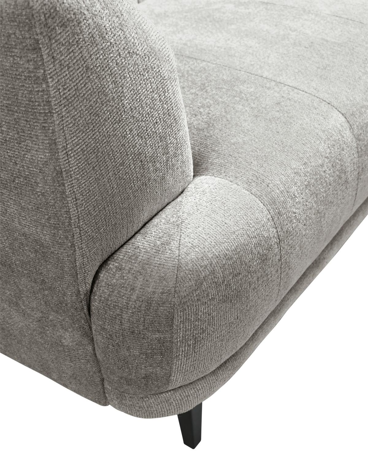 2-Sitzer-Sofa Lou Graubraun, 166 cm - Graubraun/Schwarz, Design, Textil (166/77/106cm) - MID.YOU