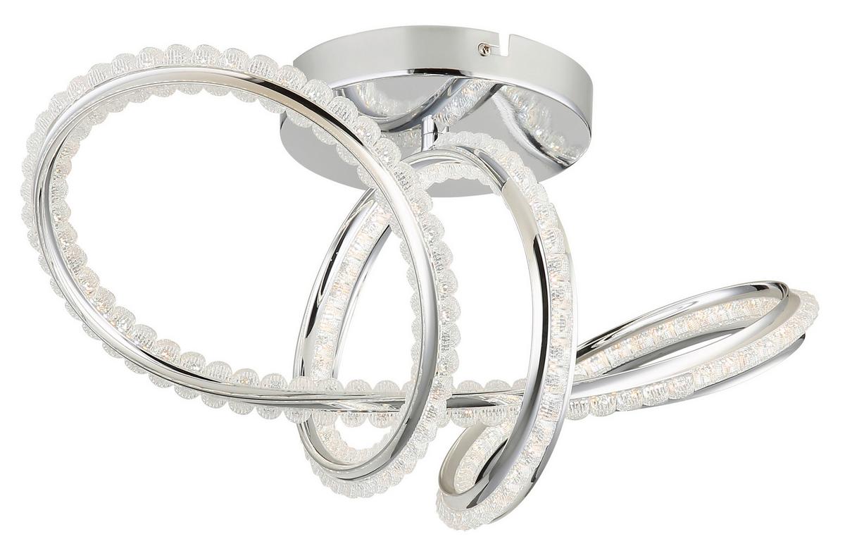 LED-Deckenleuchte 2700-6000k. 40w - Klar/Chromfarben, Design, Kunststoff/Metall (50/25/25cm) - Globo