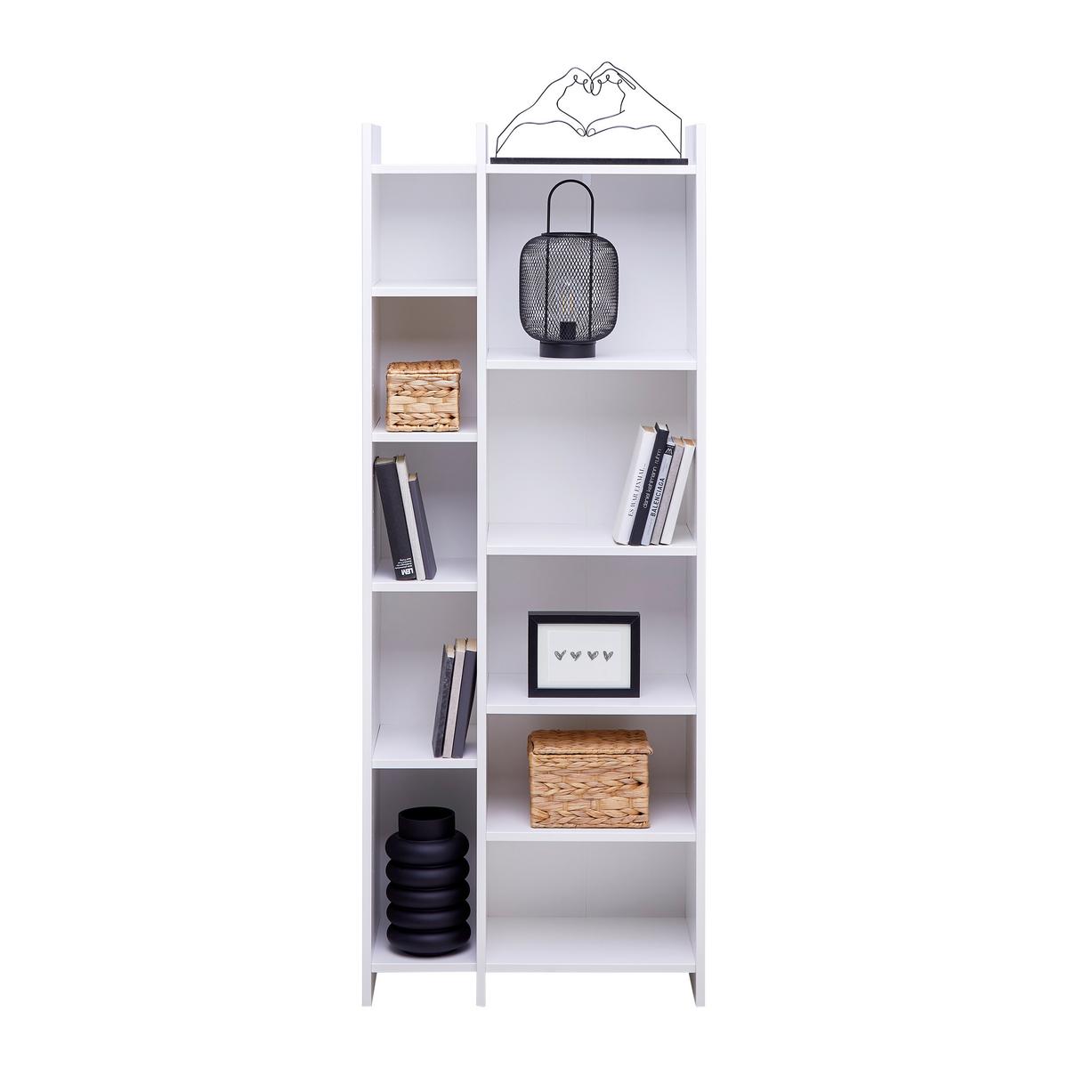 REGÁL BENNY -EXKLUSIV- - bílá/černá, Moderní, kompozitní dřevo/plast (60/156/32cm) - Mömax