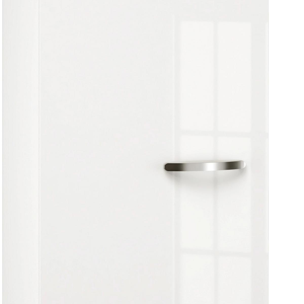 Geschirrschrank Alba B: 50 cm Weiß 1 Drehtür 3 Böden - Weiß Hochglanz/Weiß, MODERN, Holzwerkstoff (50/200/57cm)