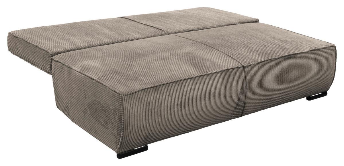 Schlafsofa Flow Hellbraun B: 202 Cm - Hellbraun/Schwarz, Design, Textil (202/90/99cm) - MID.YOU