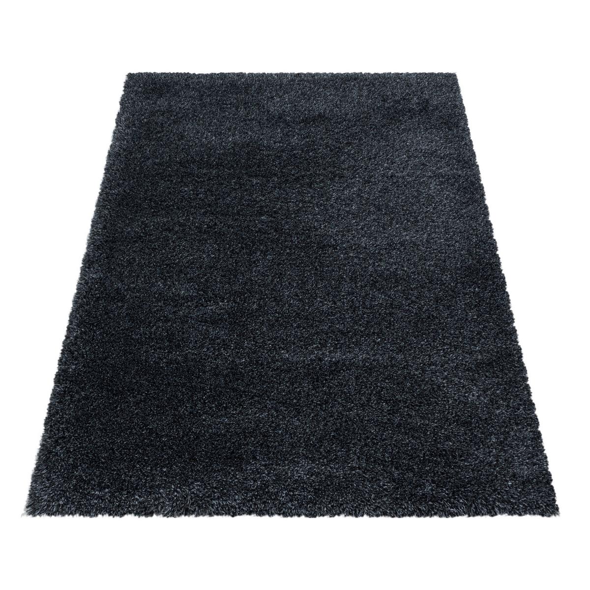 Hochflor Teppich Anthrazit Naturfaser Fluffy 60x110 cm - Anthrazit, Basics, Textil (60/110cm)