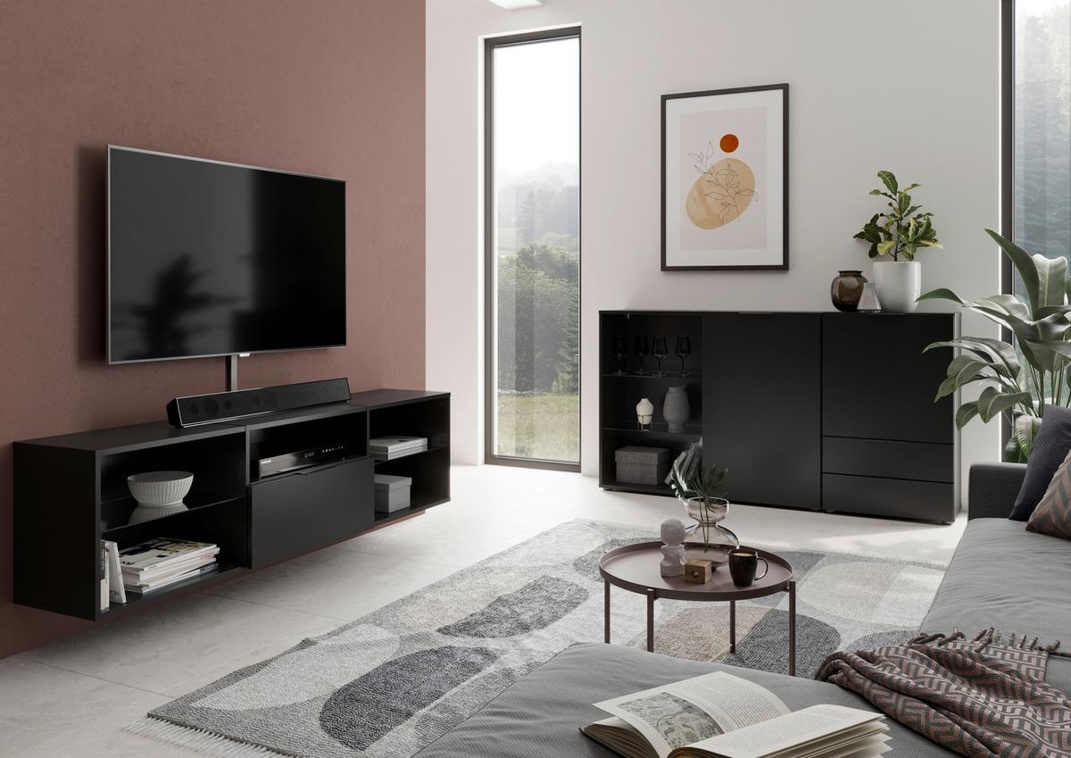 KOMODA DARK 3 - černá, Moderní (100/81/32cm) - Mömax