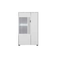 Vitrine Hudson Schwarz/Weiß B: 75 cm - Schwarz/Weiß, Design, Glas/Holzwerkstoff (75/125/38cm) - MID.YOU