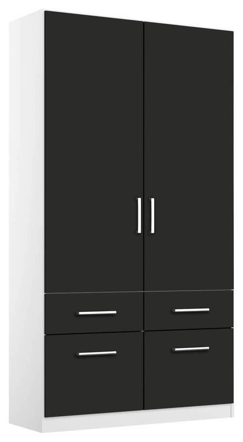 Drehtürenschrank B: 91 cm Belrin Weiß/Grau