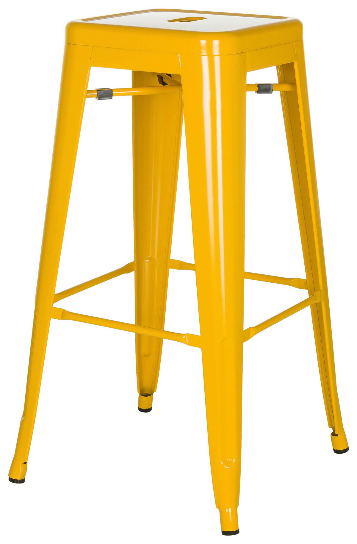 Barhocker Vantaggio High stapelbar Gelb bis 150 kg - Gelb, Basics, Metall (44/77/44cm) - MID.YOU