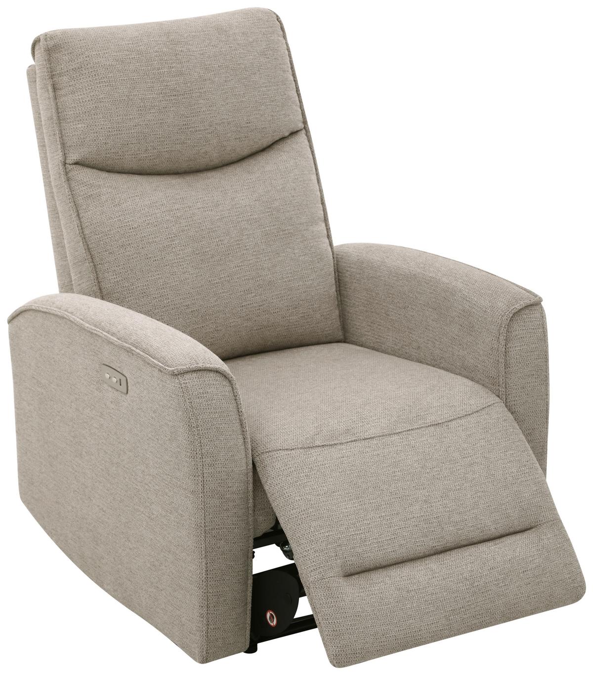 Fernsehsessel Leon Hellbraun mit Relaxfunktion - Hellbraun/Schwarz, Basics, Holz/Kunststoff (80/102/96cm) - Ondega