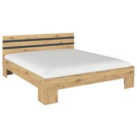Doppelbett 180x200 cm Foster Grau/Eiche Dekor - Eiche Artisan/Grau, KONVENTIONELL, Holzwerkstoff (180/200cm)