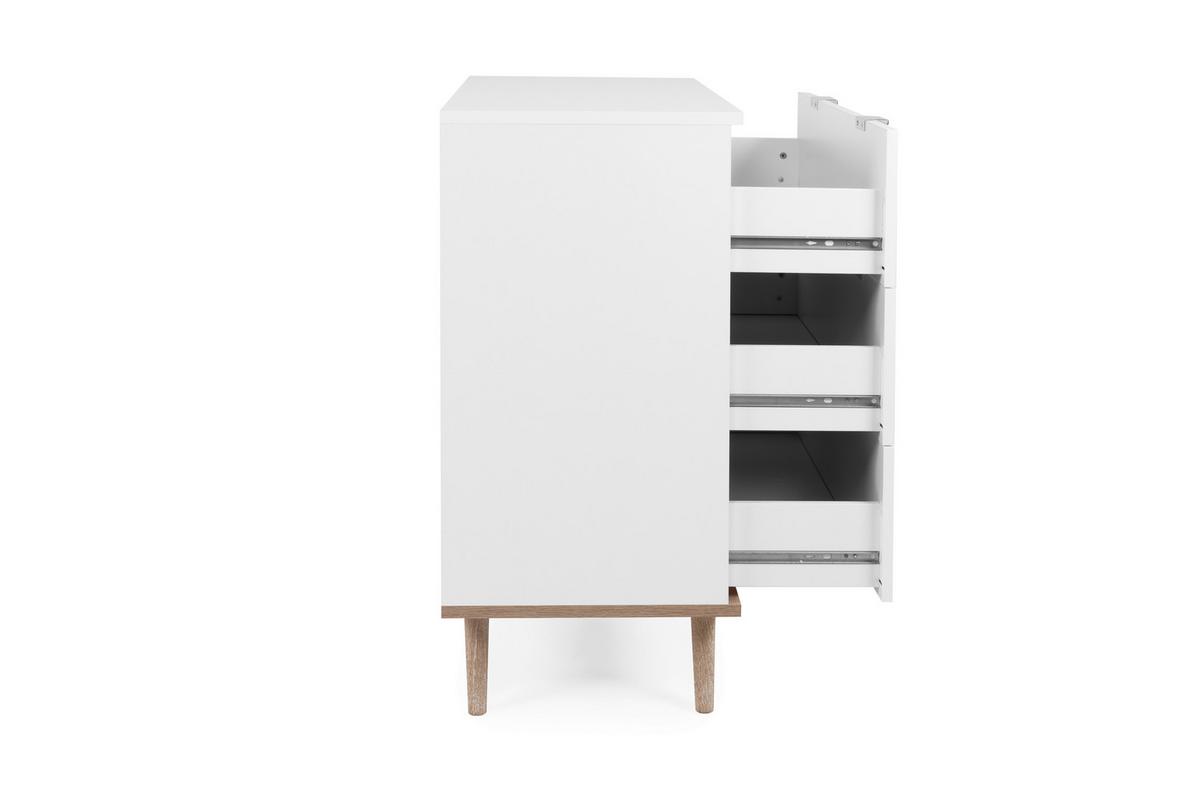 Kommode B 80 Cm Göteborg, Weiß/eiche Dekor - Weiß/Sonoma Eiche, KONVENTIONELL, Holzwerkstoff (80/86,5/40cm) - MID.YOU