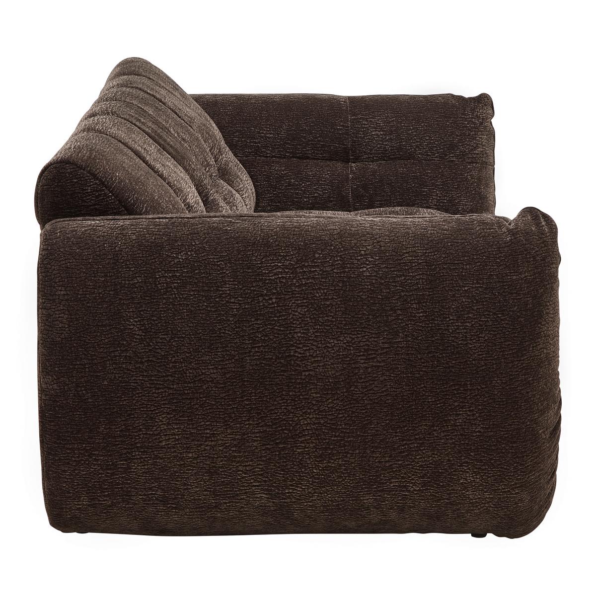 Veľká pohovka PANDA, tmavohnedá ženilka - čierna/tmavohnedá, Modern, textil/plast (218/81/104cm) - Mömax