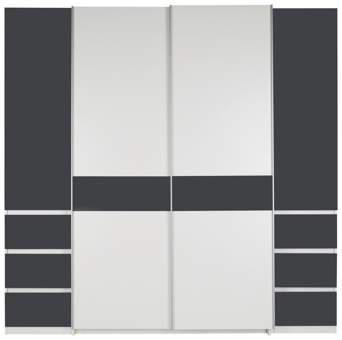 ŠATNÍ SKŘÍŇ FABIO - bílá/barvy grafitu, Konvenční, kompozitní dřevo (215/211/60cm) - Mömax