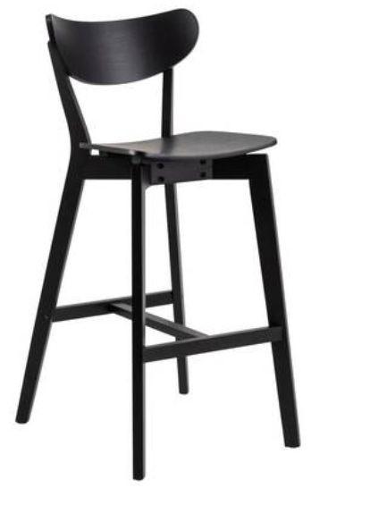 Barová stolička Roxby čierna dyha - svetlohnedá/čierna, Trend, kov/drevo (45/109/45cm) - MID.YOU