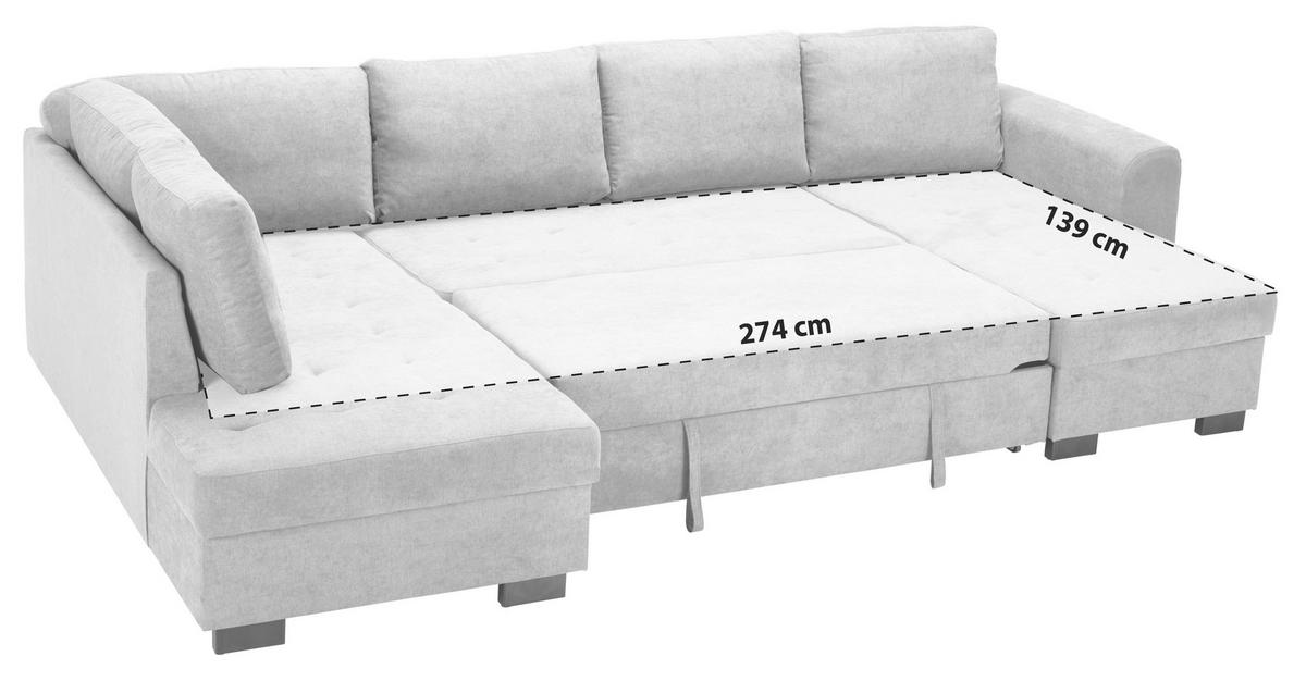 Sedacia súprava U MALTE, sivá - čierna/sivá, Modern, textil/plast (178/305/155cm) - Based