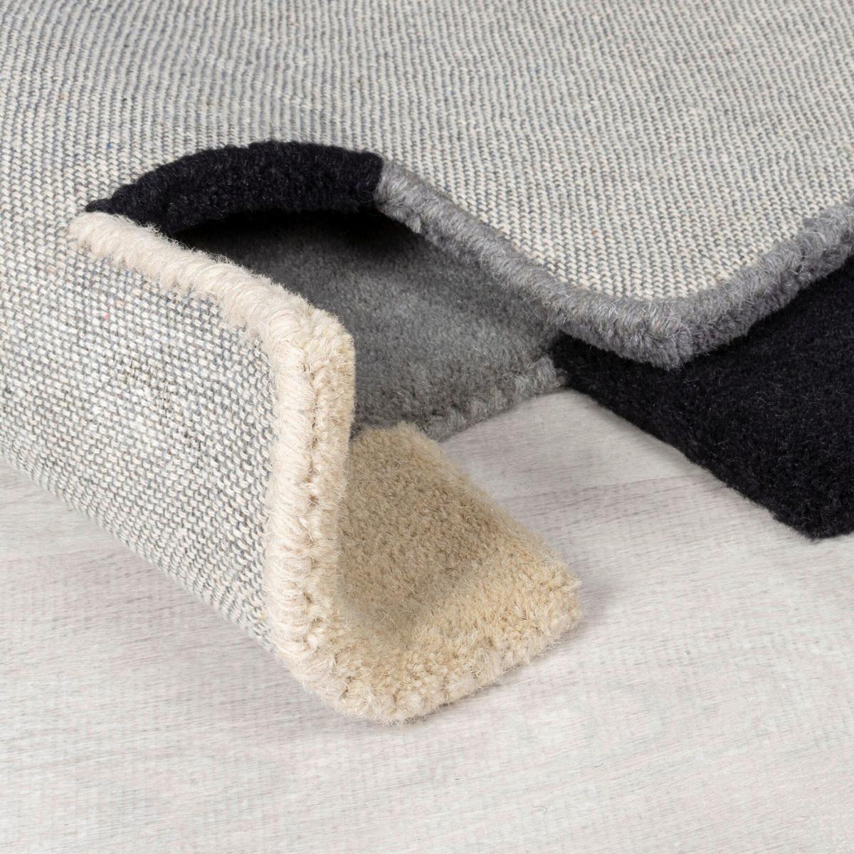 Wollteppich Monochrom Schwarz B: 60 cm - Schwarz, Basics, Textil (60/230cm)