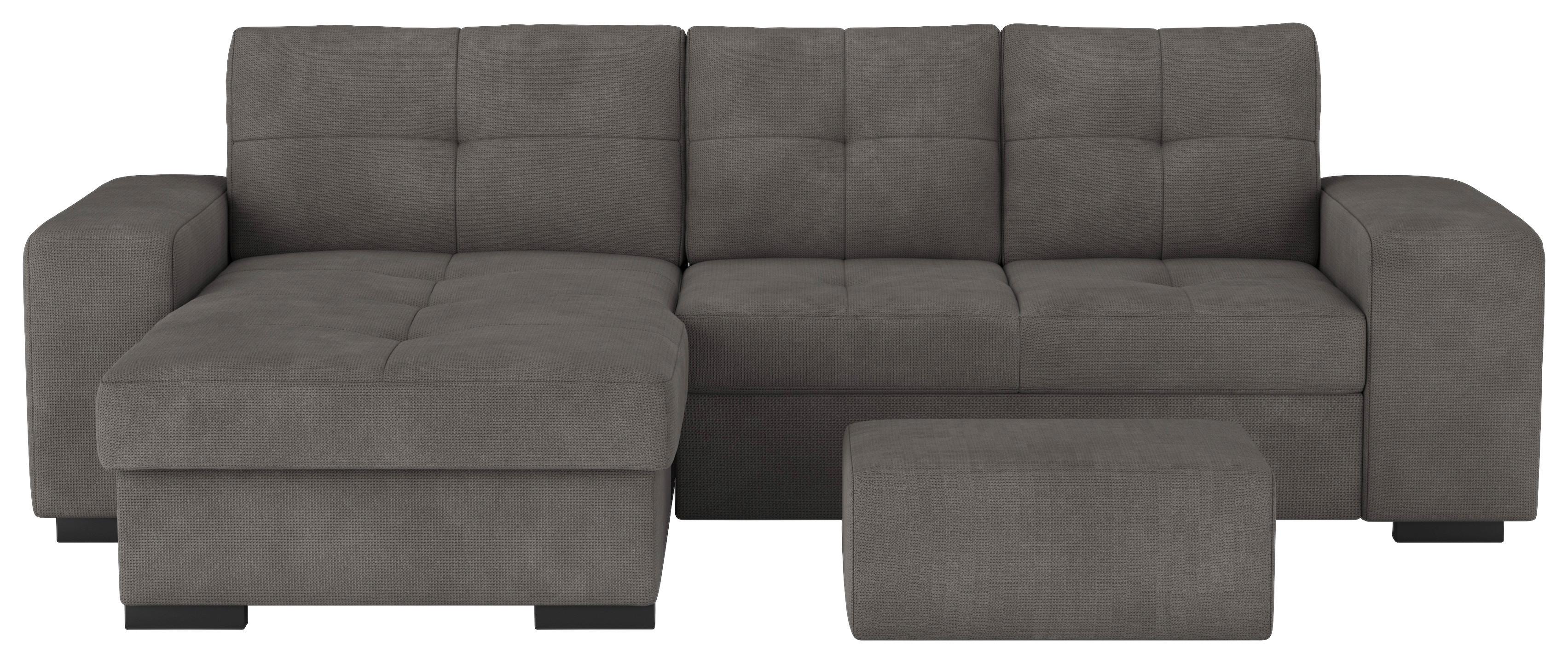 ECKSCHLAFSOFA Mattina D.Grau S: 156x268 cm - Dunkelgrau/Schwarz, MODERN, Textil (156/268cm) - MID.YOU