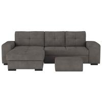 ECKSCHLAFSOFA Mattina D.Grau S: 156x268 cm - Dunkelgrau/Schwarz, MODERN, Textil (156/268cm) - MID.YOU