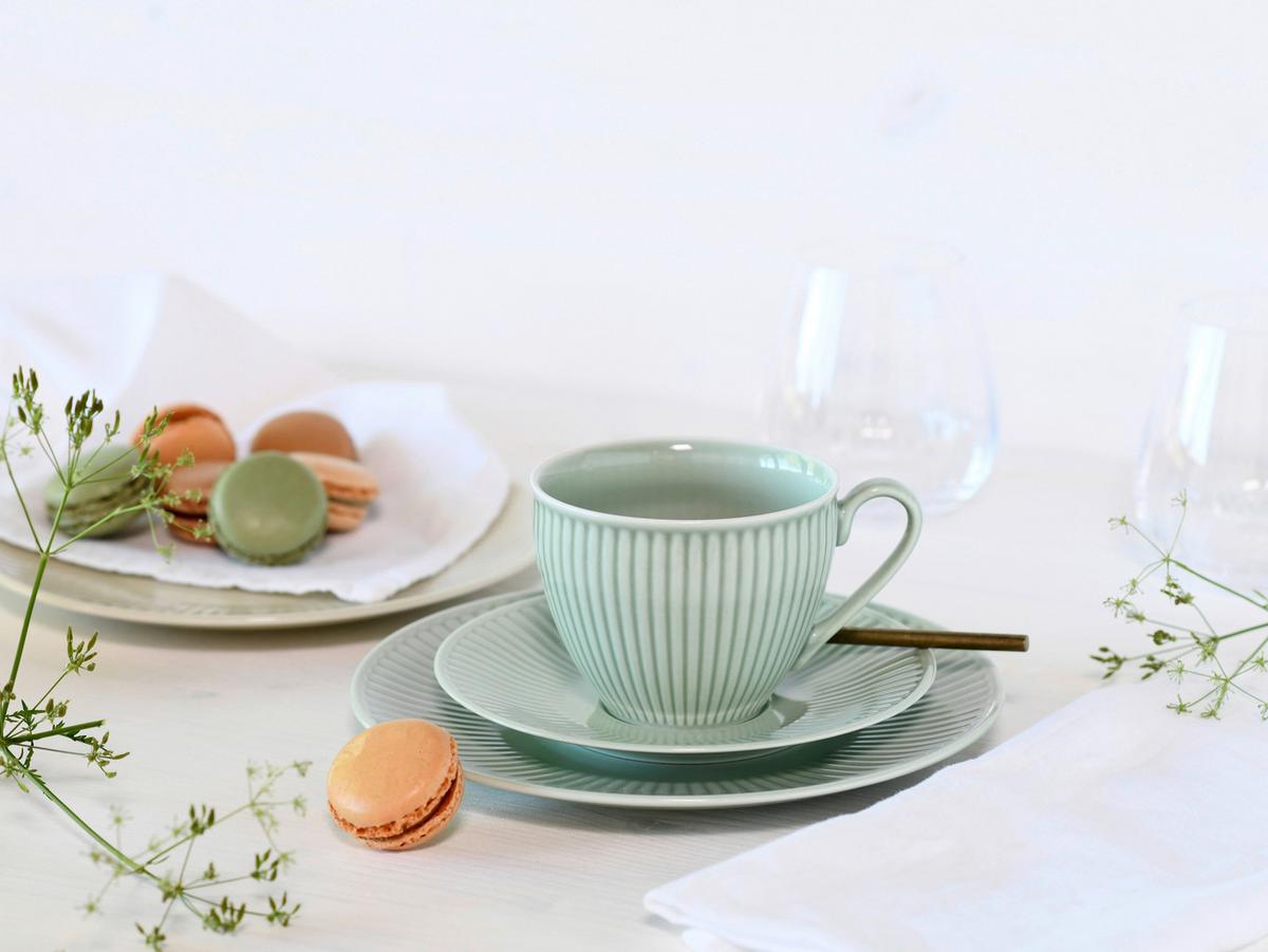 Kaffeeservice Valencia,18 -Teilig. Creme,pastellgrün,pastellblau - Pastellblau/Pastellgrün, Basics, Keramik - Creatable