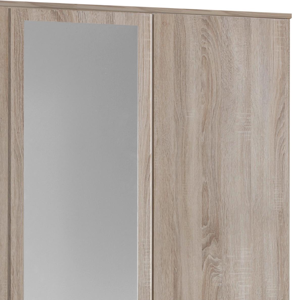 Šatníková skriňa OSAKA šírka 135cm - farba duba/hliníková, Konventionell, kompozitné drevo/plast (135/199/58cm) - MID.YOU