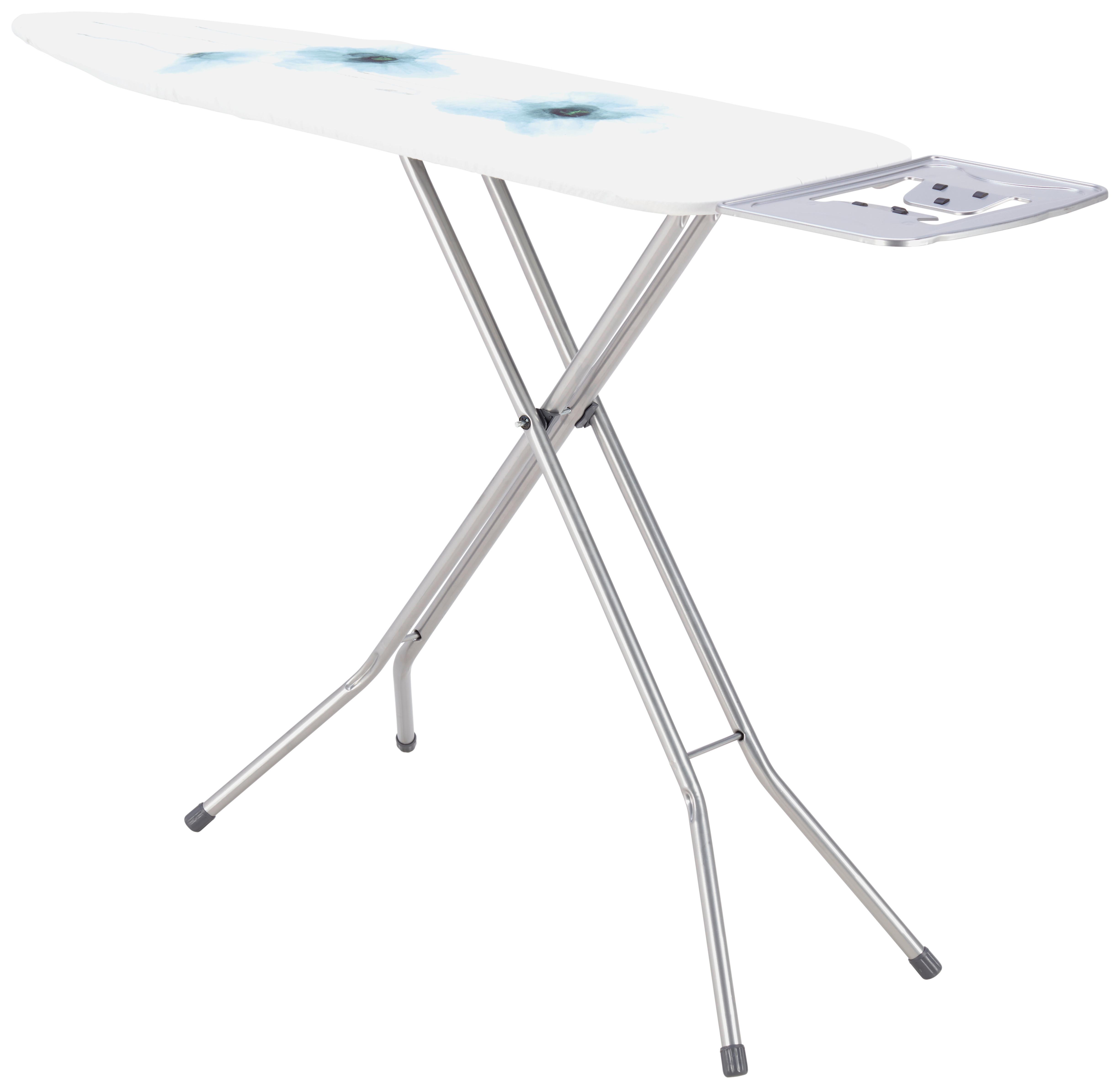 Vasalódeszka Bastian Flowers - türkiz/fehér, Basics, textil (141/90/38cm) - Homezone
