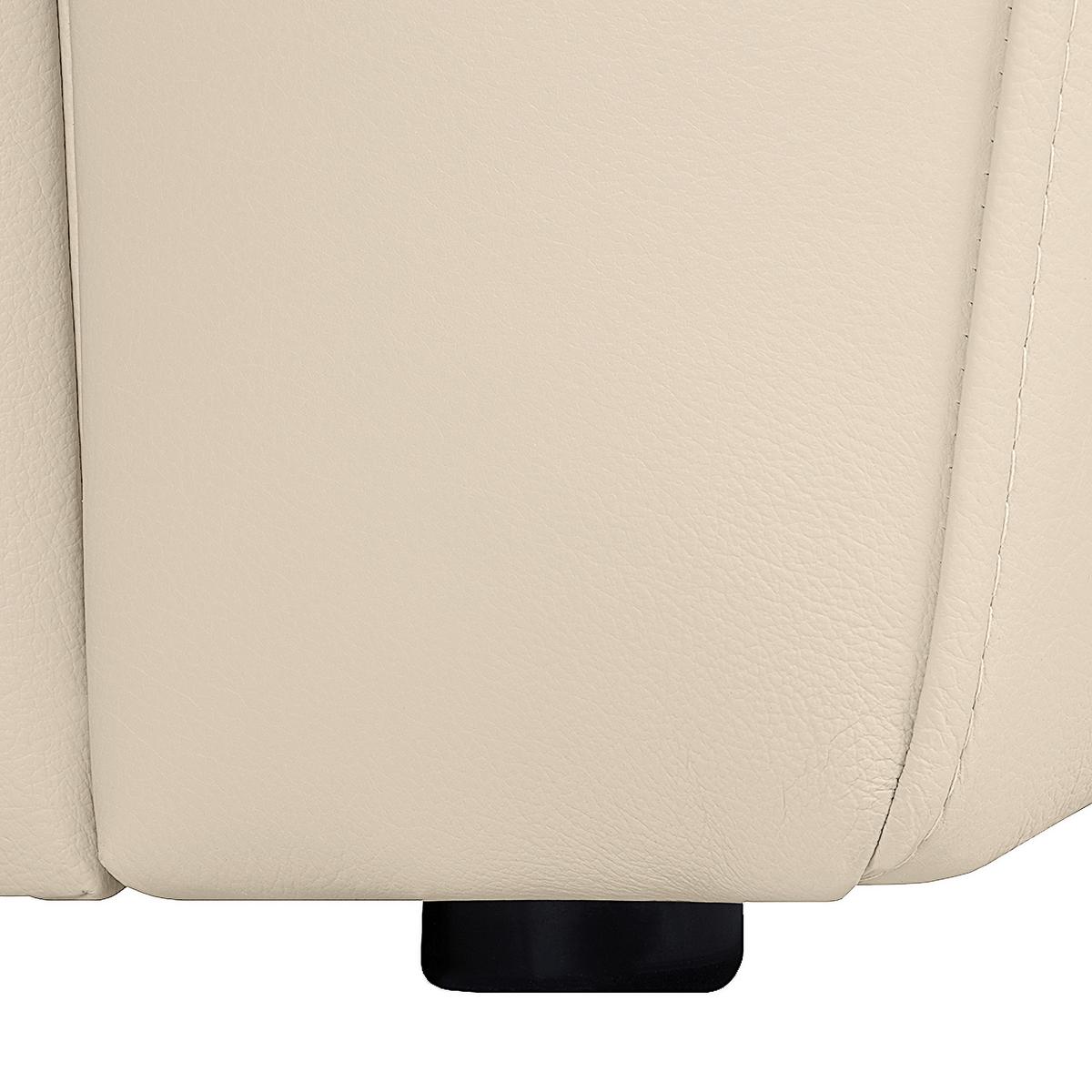 Sessel Oslo Beige B: 105 cm - Beige/Schwarz, Design, Leder (105/92/85cm) - Livetastic