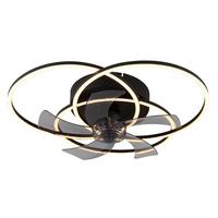 Deckenventilator 03645 Alia - Hellgrau/Schwarz, Design, Kunststoff/Metall (58/17,5cm) - Globo