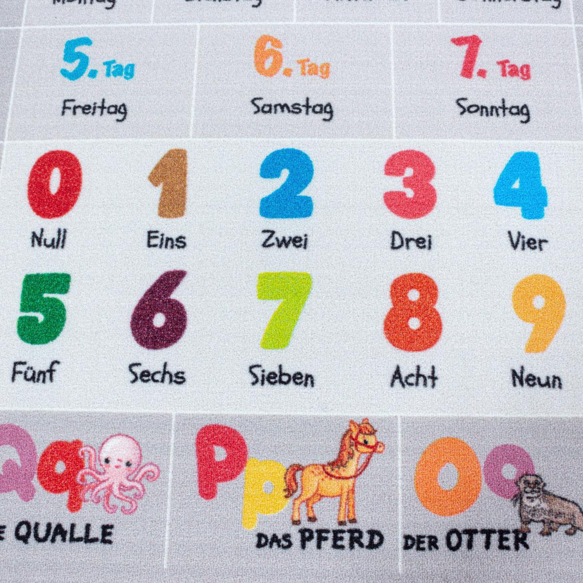 Spielteppich Lernteppich Grau/Bunt Play 80x120 cm - Grau, Basics, Textil (80/120cm)