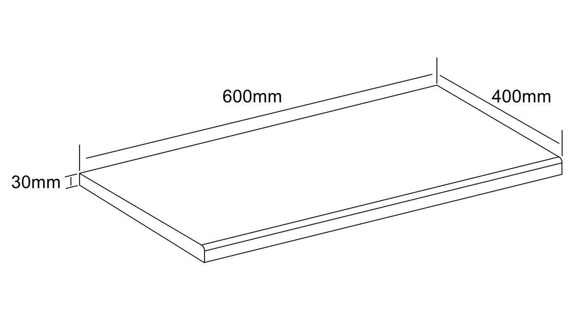Arbeitsplatte Fasola - Honigeiche, Trend, Holzwerkstoff (40/3/60cm) - MID.YOU
