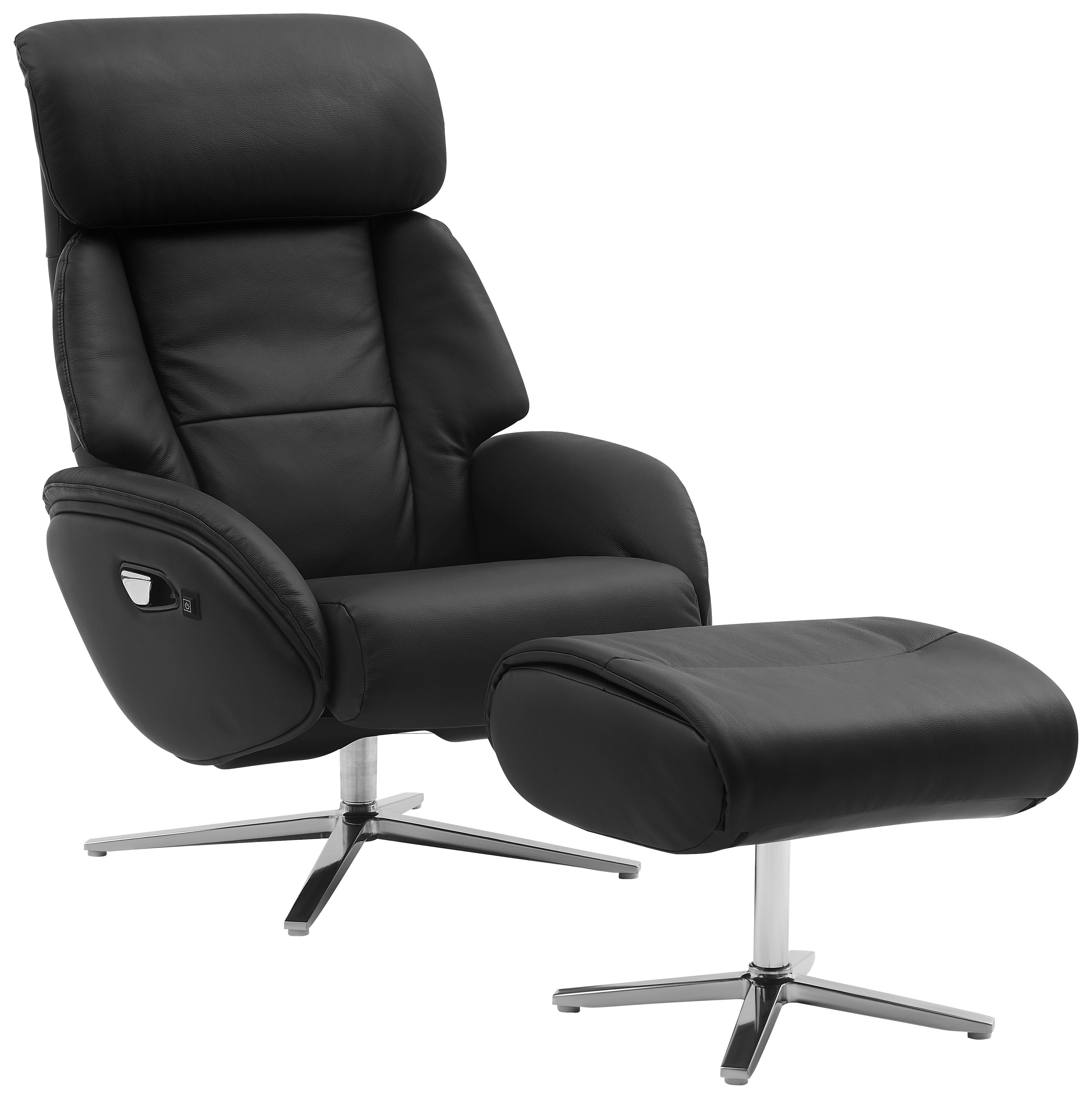 Massagesessel Oli - Silberfarben/Schwarz, Design, Leder/Textil (76/107/82cm) - Livetastic