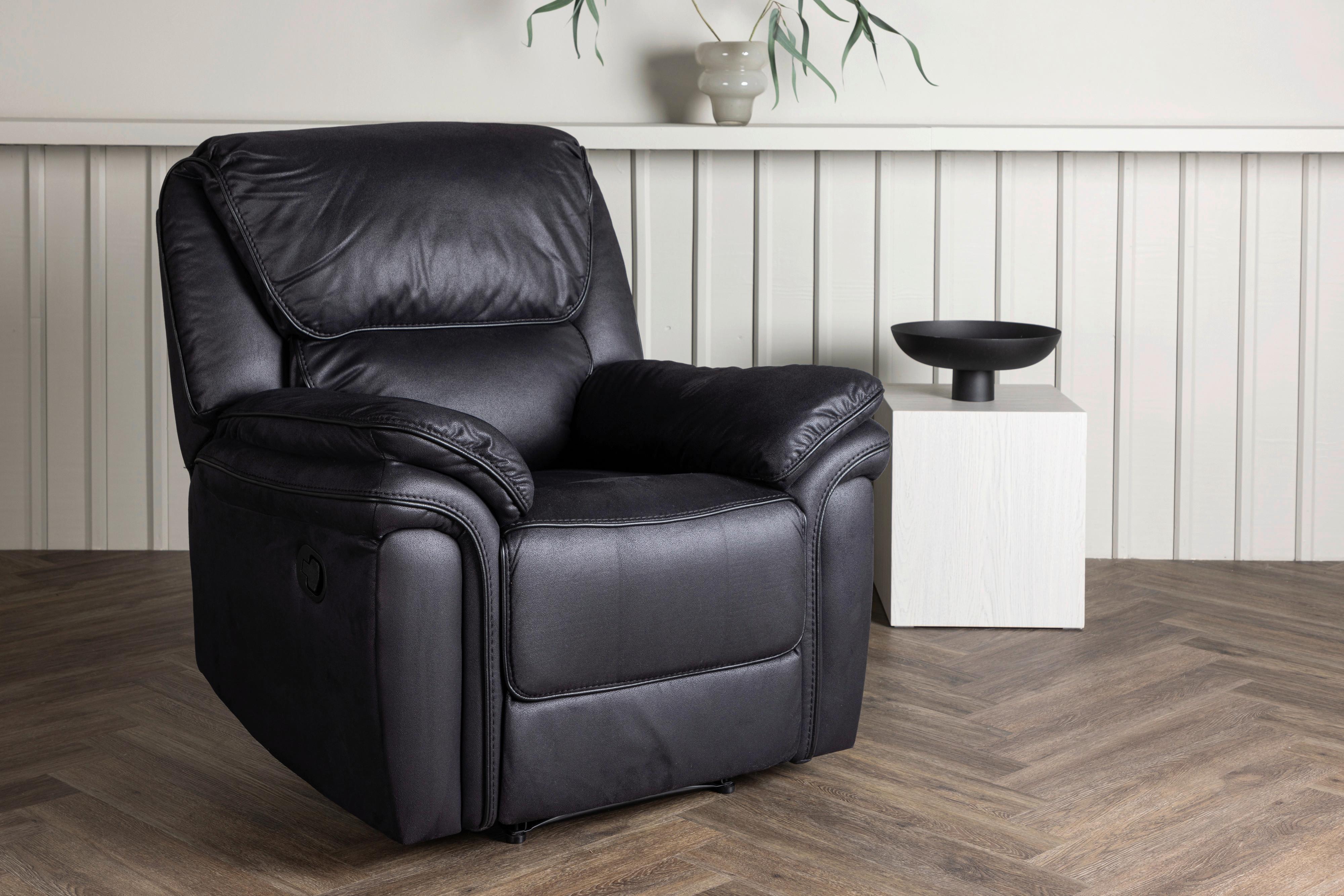 Fernsehsessel Saranda - Schwarz, Design, Kunststoff/Textil (104/103/99cm) - Livetastic