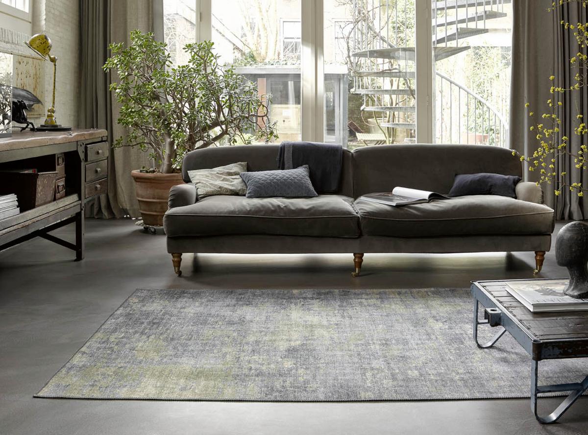 Webteppich Night Hour Grau/Grün 120x170 cm - Grau/Grün, KONVENTIONELL, Textil (120/170cm) - WECON HOME