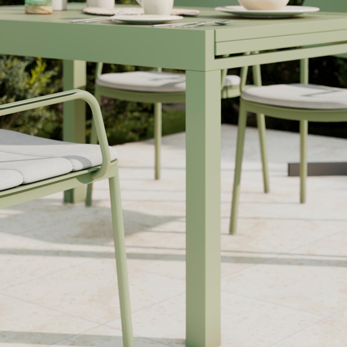 ZAHRADNÍ STŮL VERDE - šalvějově zelená, Moderní, kov (270/76/90cm) - Modern Living