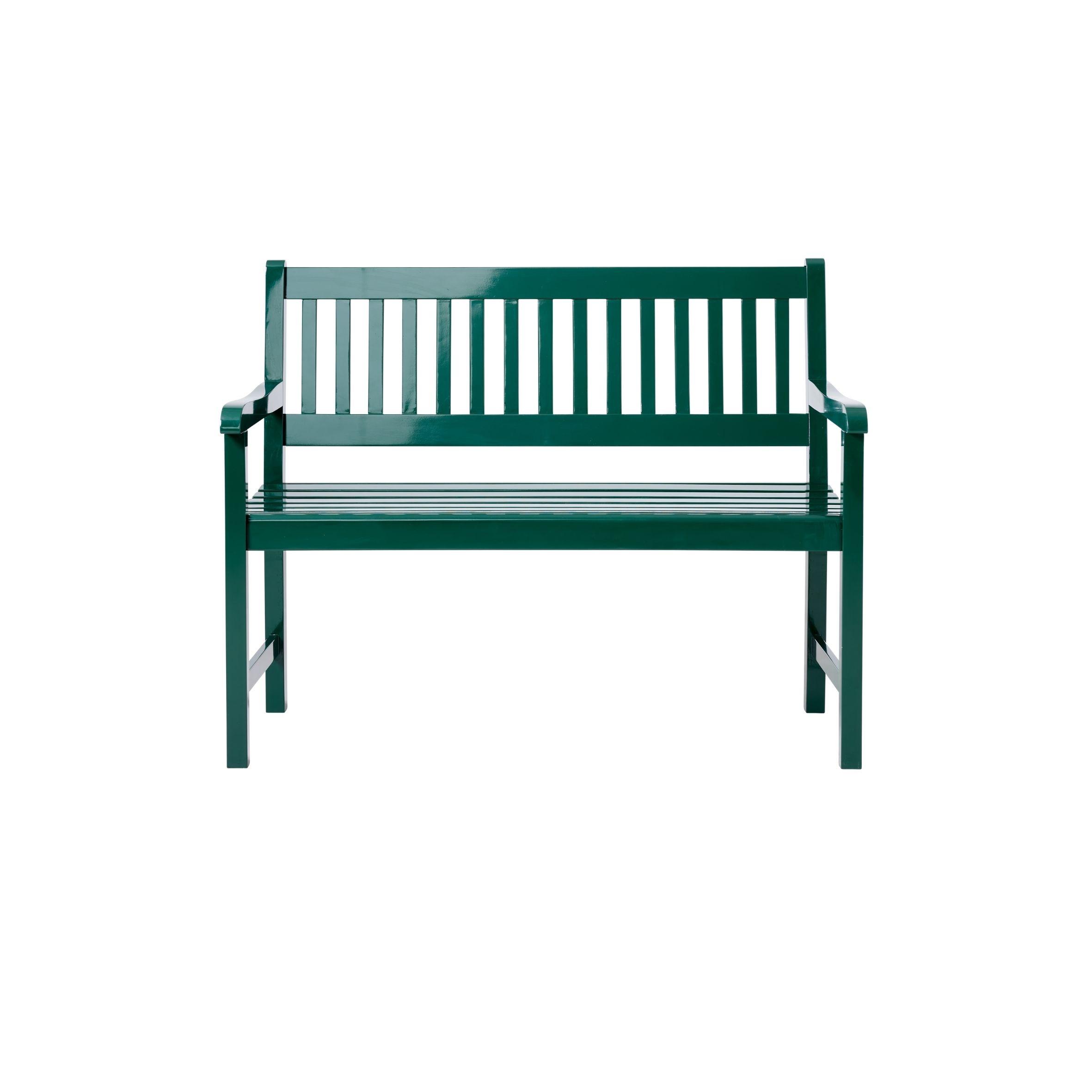 Gartenbank Holz Brighton 2-Sitzer - Dunkelgrün/Grün, Natur, Holz (108/89/59cm) - Gardenson