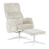 Relaxačné kreslo STAR, krémová ženilka, s taburetom - biela/krémová, Modern, kov/textil (72/107-95/86-110cm) - Mömax