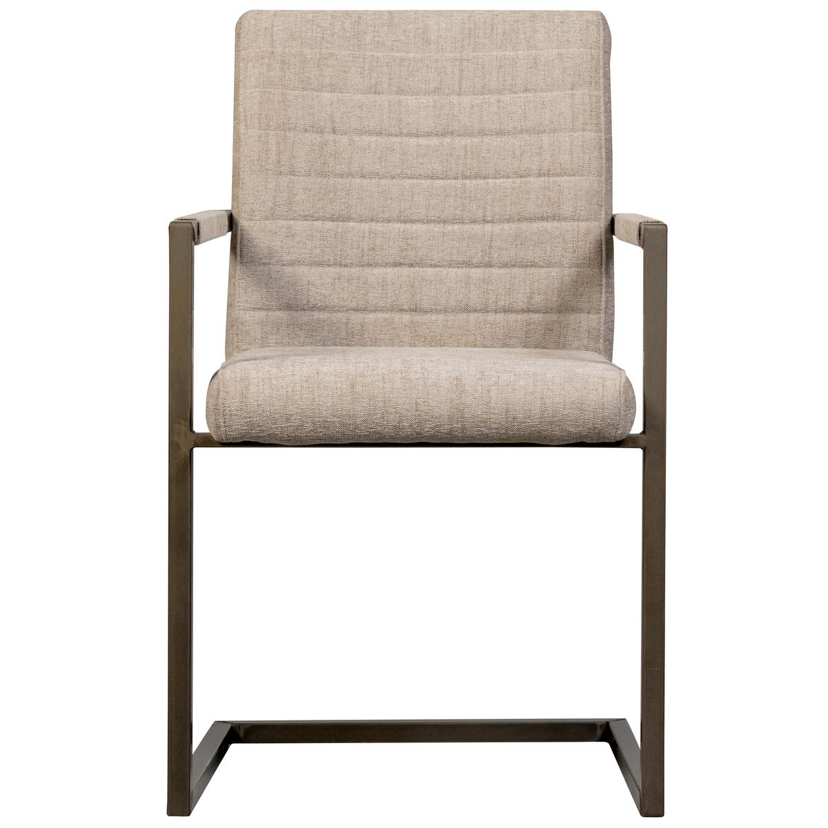 Armlehnstuhl-Set Bas Sandfarben B: 54cm - Sandfarben/Schwarz, MODERN, Textil/Metall (54/87/62cm) - Livetastic