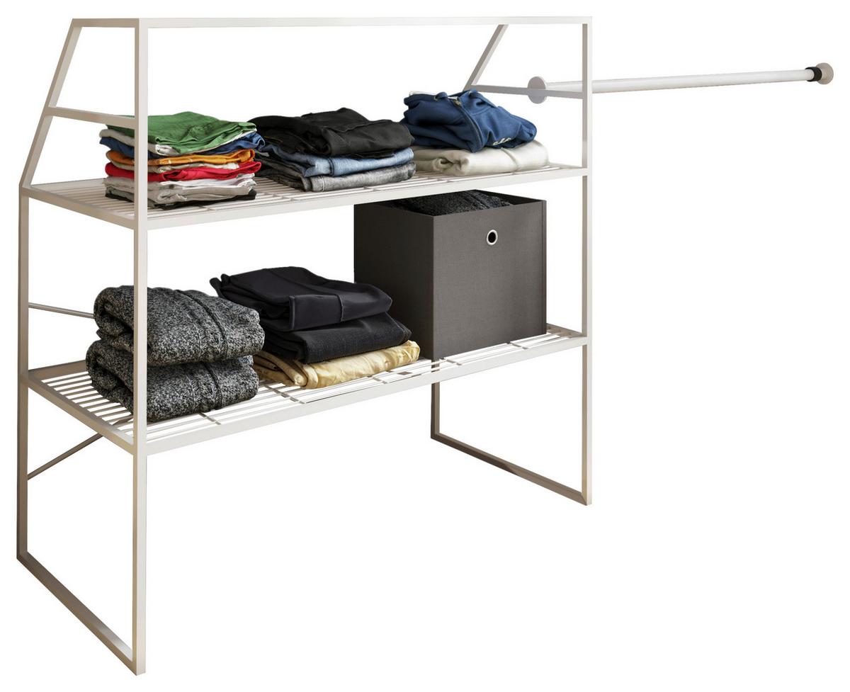 Dachschrägenregal Disal Weiß B: 100 cm - Weiß, Design, Metall (100/100/50cm) - MID.YOU