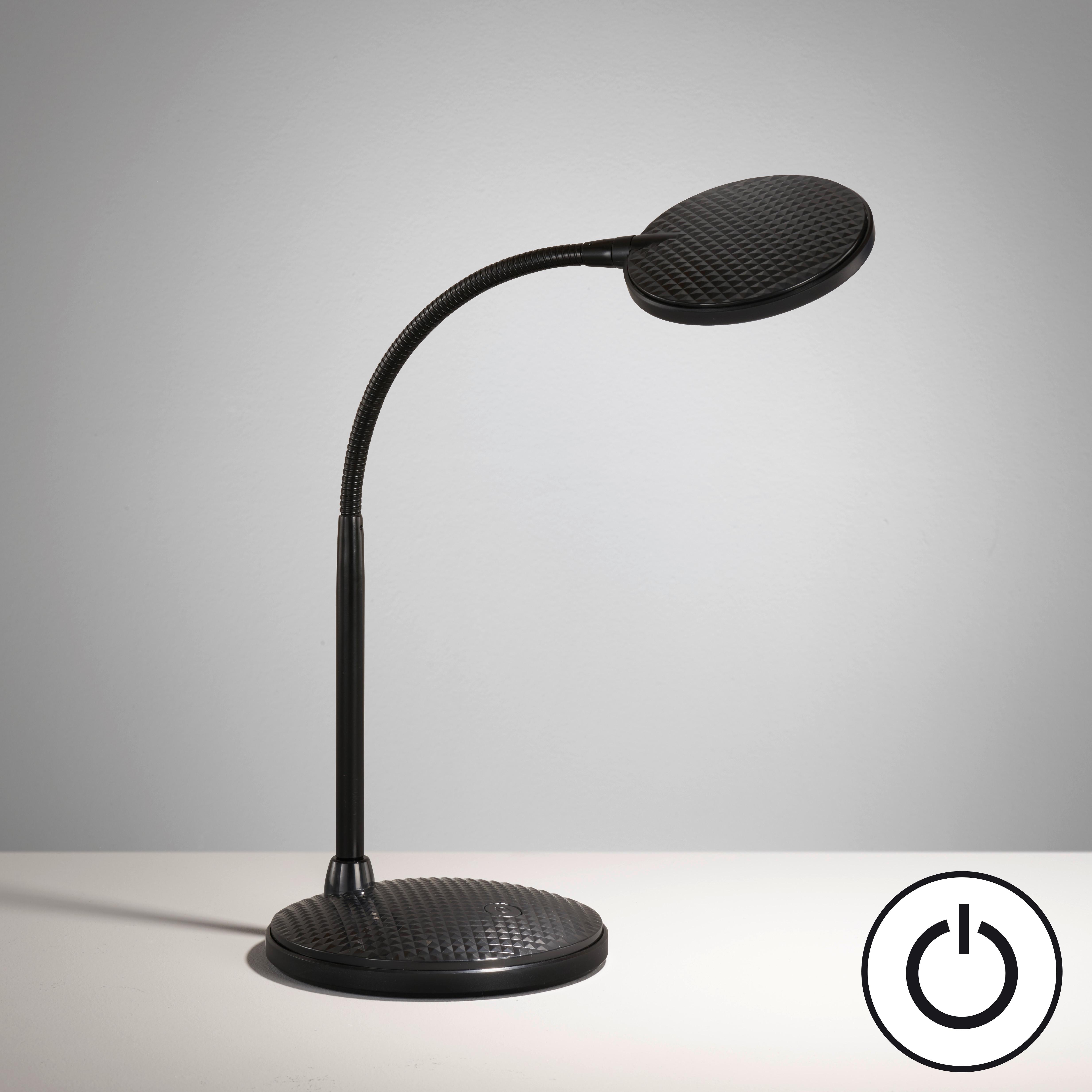 LED-Schreibtischleuchte Work Schwarz Sandfarben B: 14,5 cm - Sandfarben/Schwarz, KONVENTIONELL, Kunststoff/Metall (22/14,5/36,5cm) - Fischer & Honsel