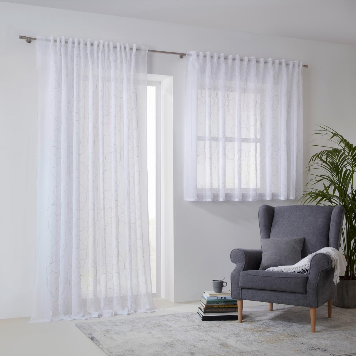 Kusová záclona Marion Store 1, 300/145cm - biela/antracitová, Modern, textil (300/145cm) - Modern Living