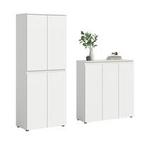 Garderobenschrank Scarpa Weiß B: 140 Cm - Schwarz/Weiß, Design, Holzwerkstoff (190/175/37cm) - Livetastic