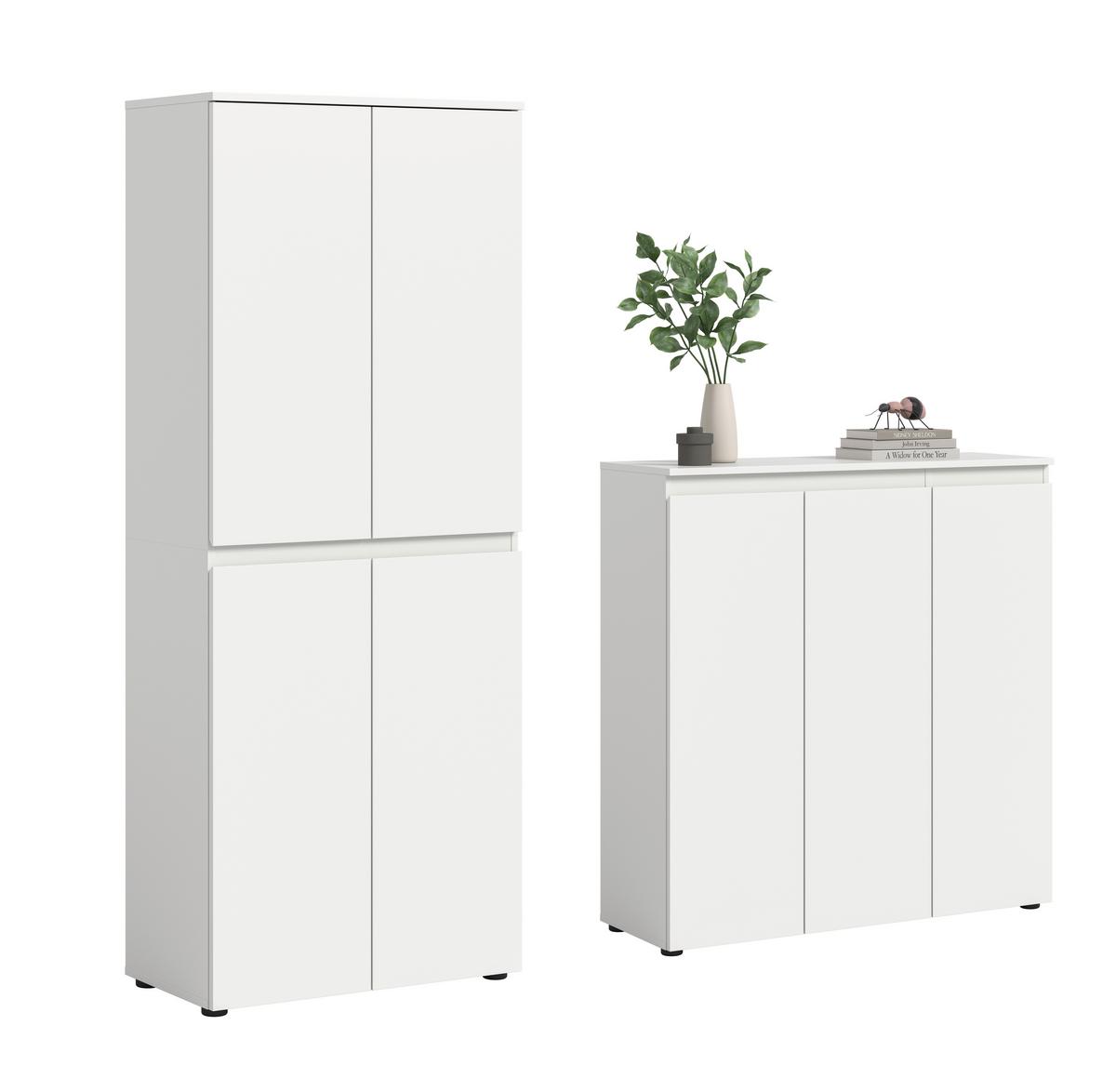 Garderobenschrank Scarpa Weiß B: 140 Cm - Schwarz/Weiß, Design, Holzwerkstoff (190/175/37cm) - Livetastic