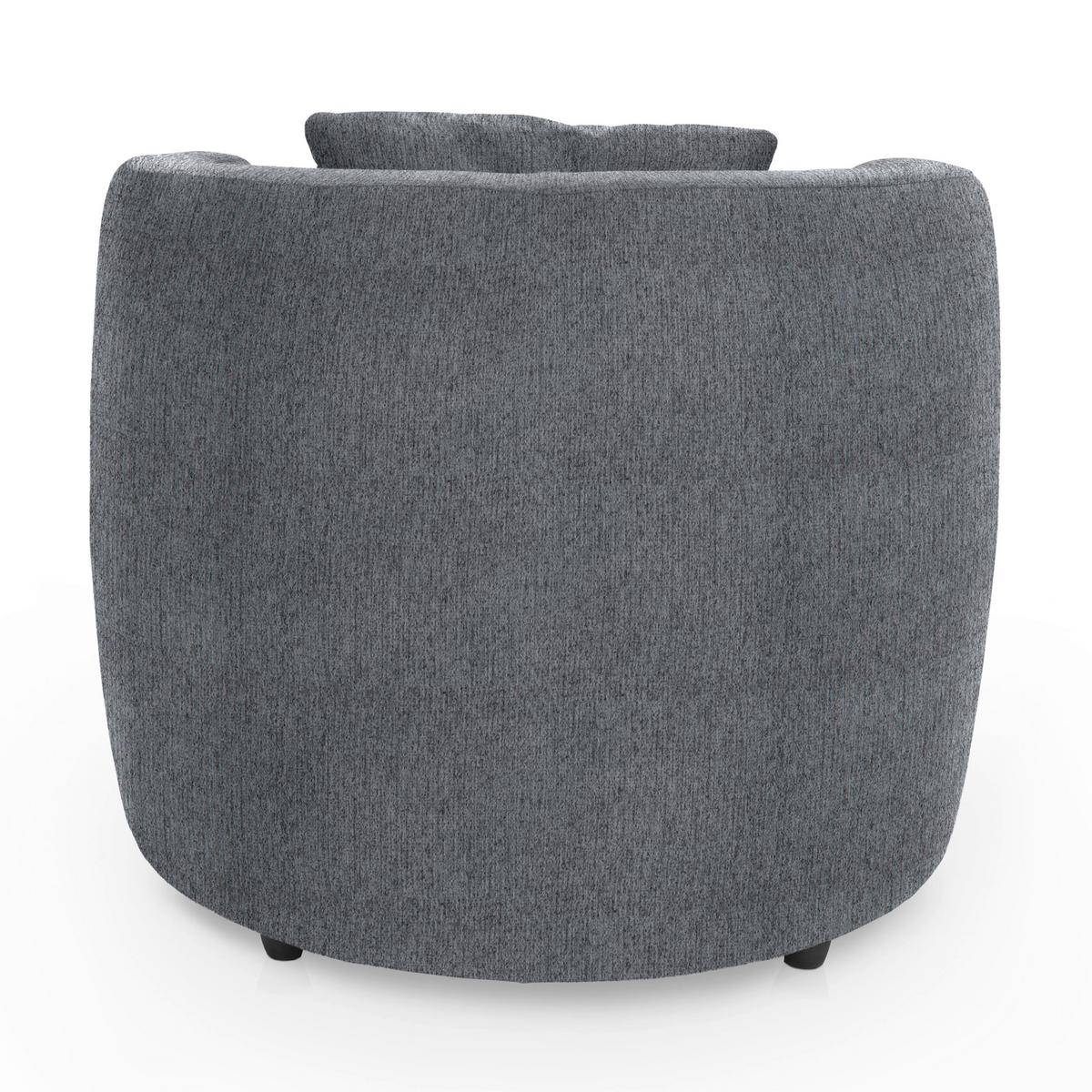 Polstersessel Pina Hellgrau Chenille - Hellgrau/Schwarz, Design, Textil (81/74/81cm) - Livetastic