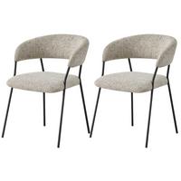 Armlehnstuhl Sigi Webstoff Grau 2-Er Set - Schwarz/Grau, MODERN, Textil/Metall (58/76/61cm) - MID.YOU